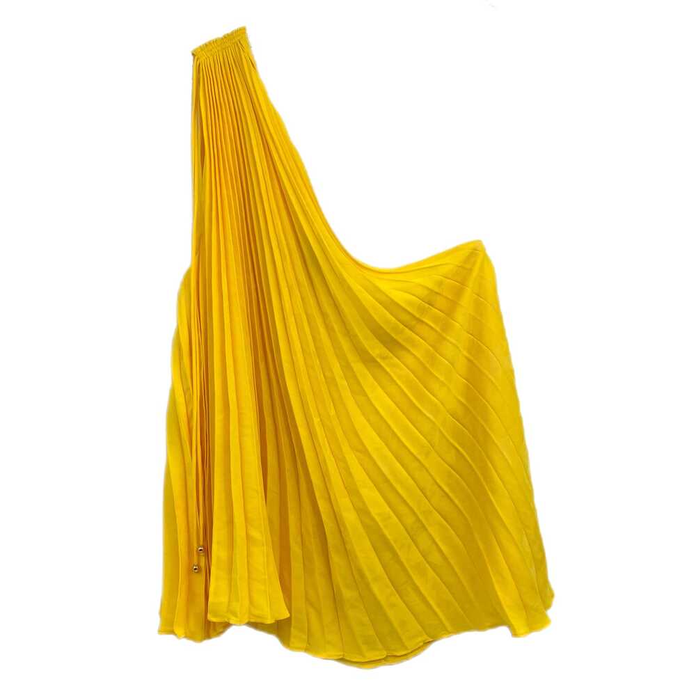 Banana Republic Yellow Pleated One Shoulder Blouse | Women’s Size L